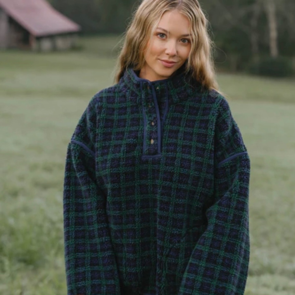 Eleven Eleven Plaid Fleece Pullover in Large - SOLD OUT ONLINE - Picture 3 of 5